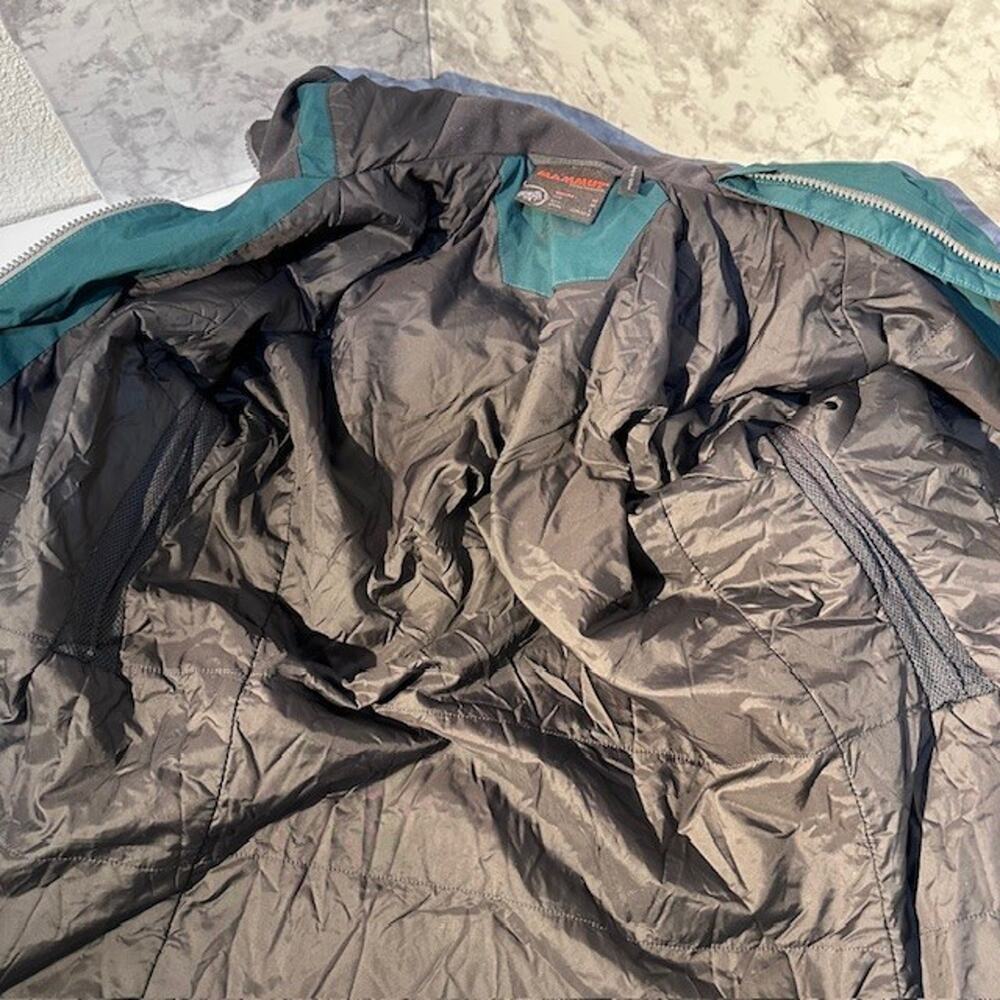 Mammut Rain Jacket Mens Size Medium Green Gray Gore-Tex Crater HS Hooded Zip Up - Picture 8 of 13